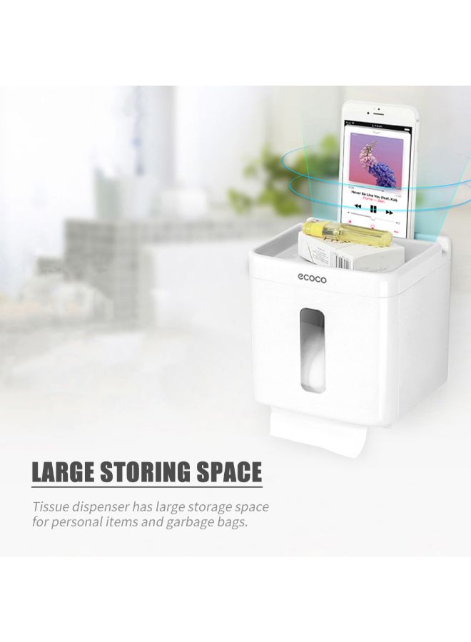 ecoco - Wall Mounted Paper Towel Dispenser White 22.3x14x15cm - Image 1