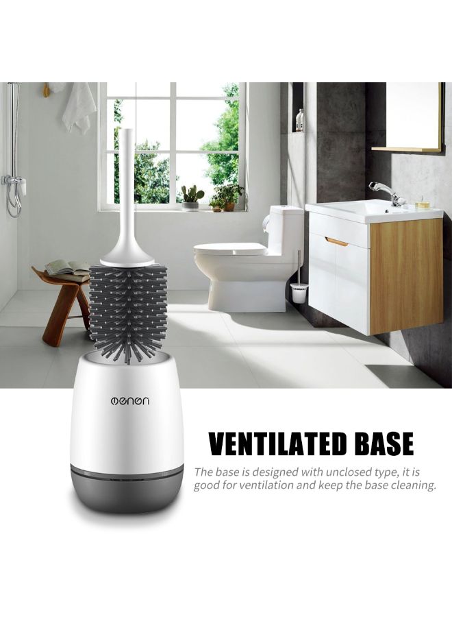 مينجني فرشاة مرحاض وحامل للتثبيت على الحائط رمادي 21x12.2x19Ø³Ù†ØªÙŠÙ…ØªØ± - Image 3