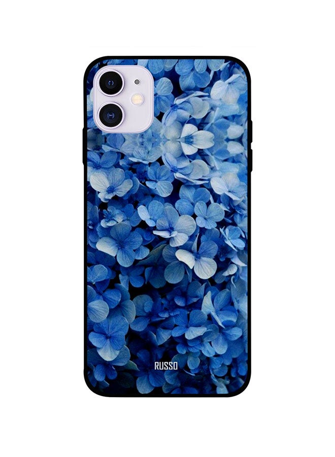 RUSSO Protective Case Cover For iPhone 11 Blue Evening Flowers 