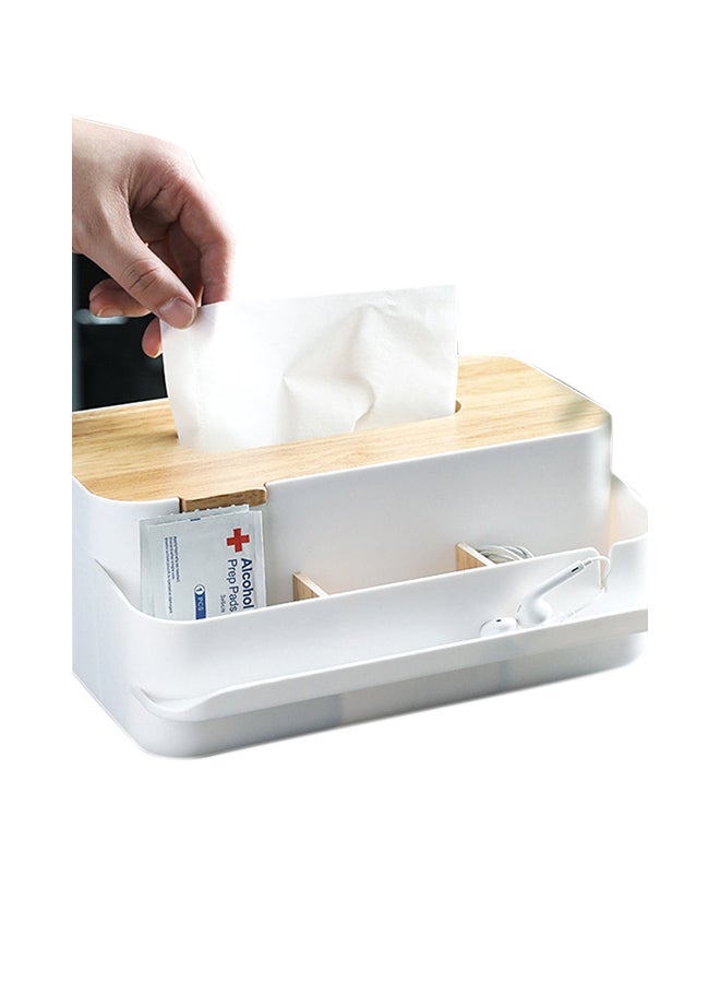 علبة مناديل ورقية متعددة الأغراض أبيض 23.8 x 17.5 x 10.2Ø³Ù†ØªÙŠÙ…ØªØ± - Image 2