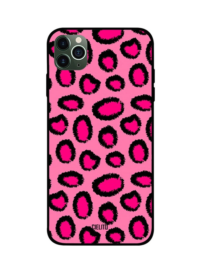 CIELITO Protective Case Cover For iPhone 11 Pro Pink And Black Cheetah Print 