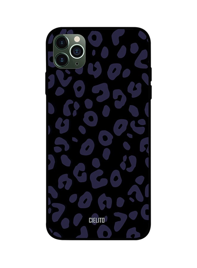 CIELITO Protective Case Cover For iPhone 11 Pro Black And Blue Leopard Print