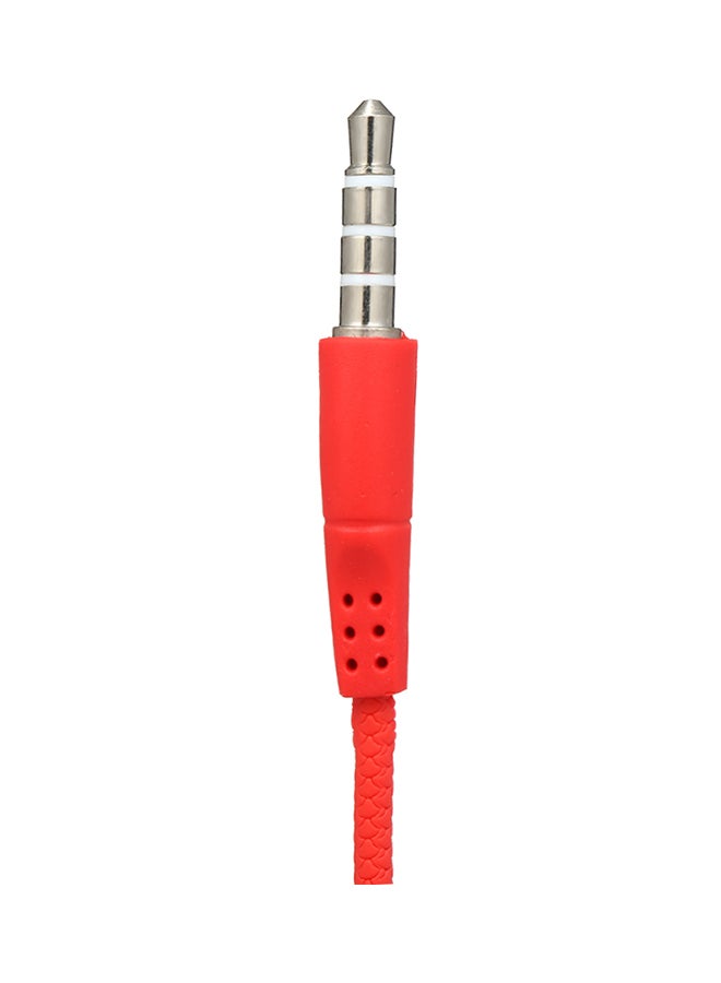 3.5mm Wired In Ear Headphones With Microphone Red - Image 3
