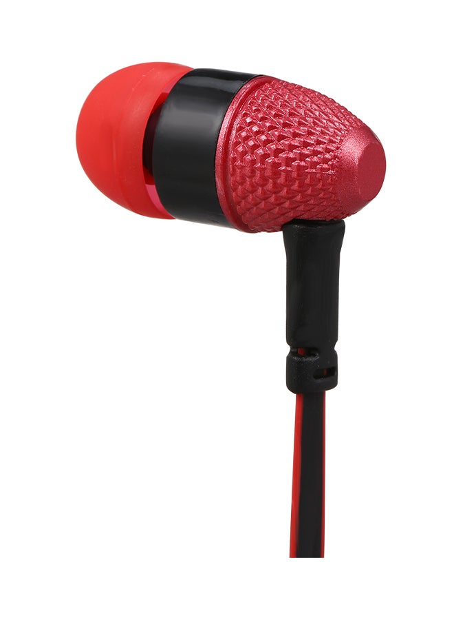 3.5mm Wired In Ear Headphones With Microphone Red/Black - Image 2