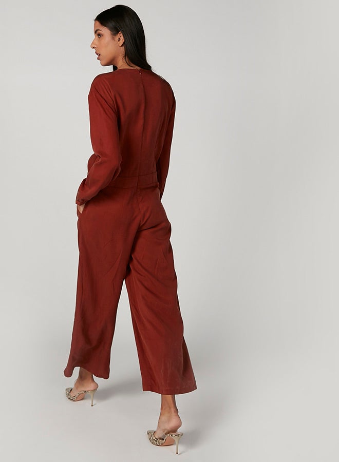 Iconic Blooming Meadows Retro Style Jumpsuit Red  - Image 2