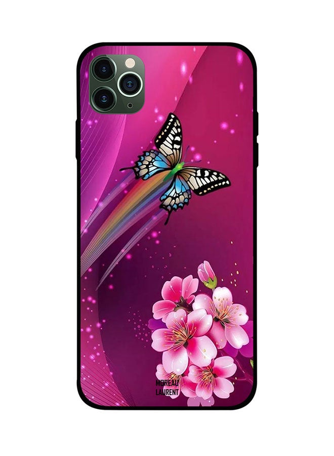 Moreau Laurent Protective Case Cover For Apple iPhone 11 Pro Max Pink Floral Multicolor Butterfly