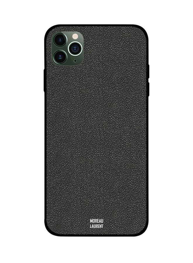 Moreau Laurent Protective Case Cover For Apple iPhone 11 Pro Max Black Grey Leather Pattern