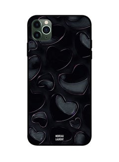 Protective Case Cover For Apple iPhone 11 Pro Max Black Hearts Pattern
