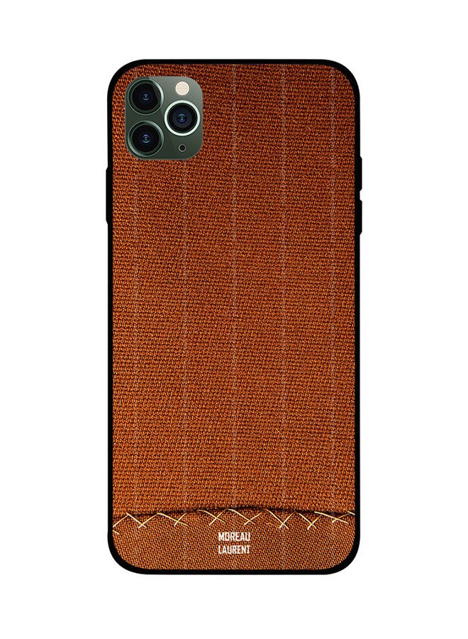 Moreau Laurent Protective Case Cover For Apple iPhone 11 Pro Max Brown Hard Leather Pattern