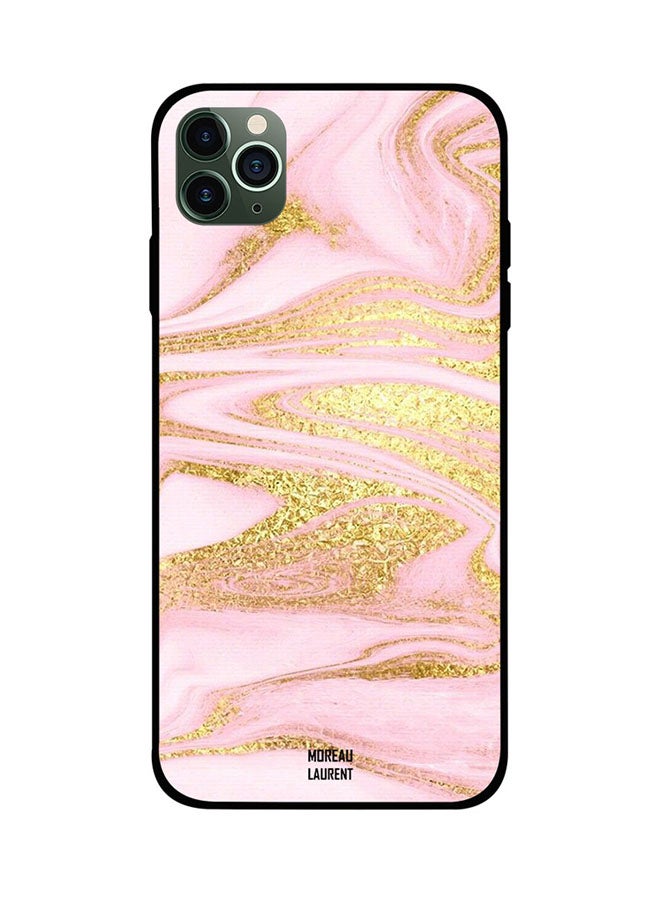 Moreau Laurent Protective Case Cover For Apple iPhone 11 Pro Max Golden Glitters Marble Shape Pattern