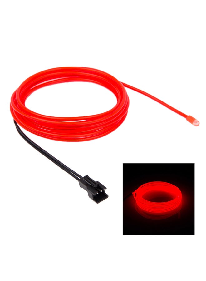 Generic EL Cold Red Light Waterproof Round Flexible Car Strip Light With Driver For Car Decoration  - Image 2
