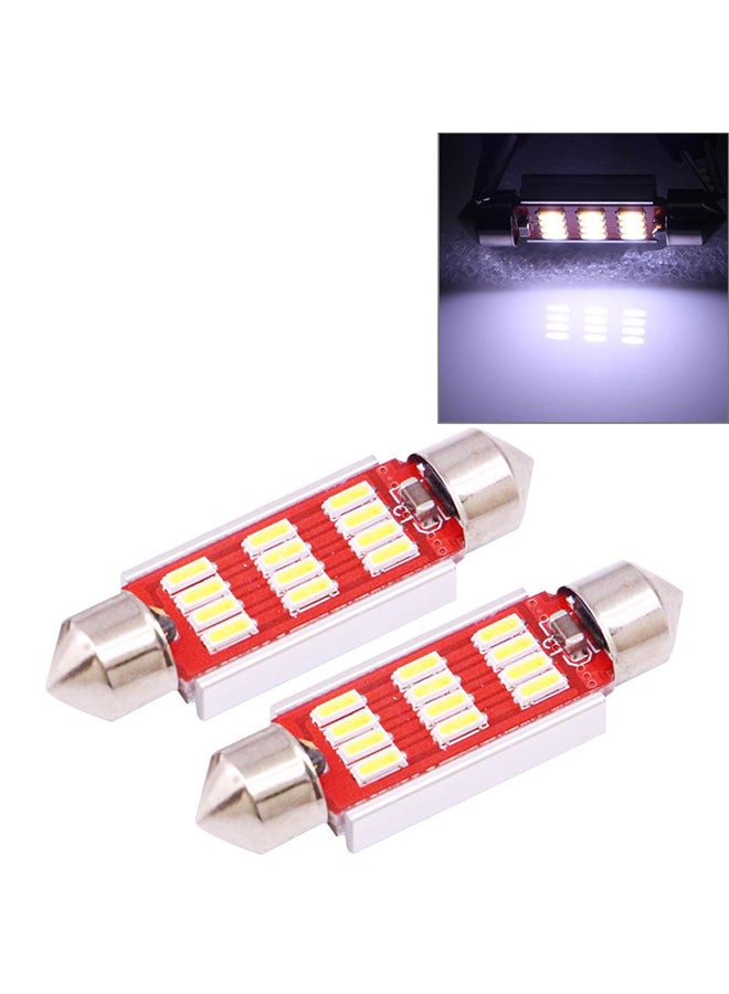 Generic 2-Piece 41mm 3.5W 180LM White Light 12 LED SMD 4014 CANBUS License Plate Reading Lights  - Image 2