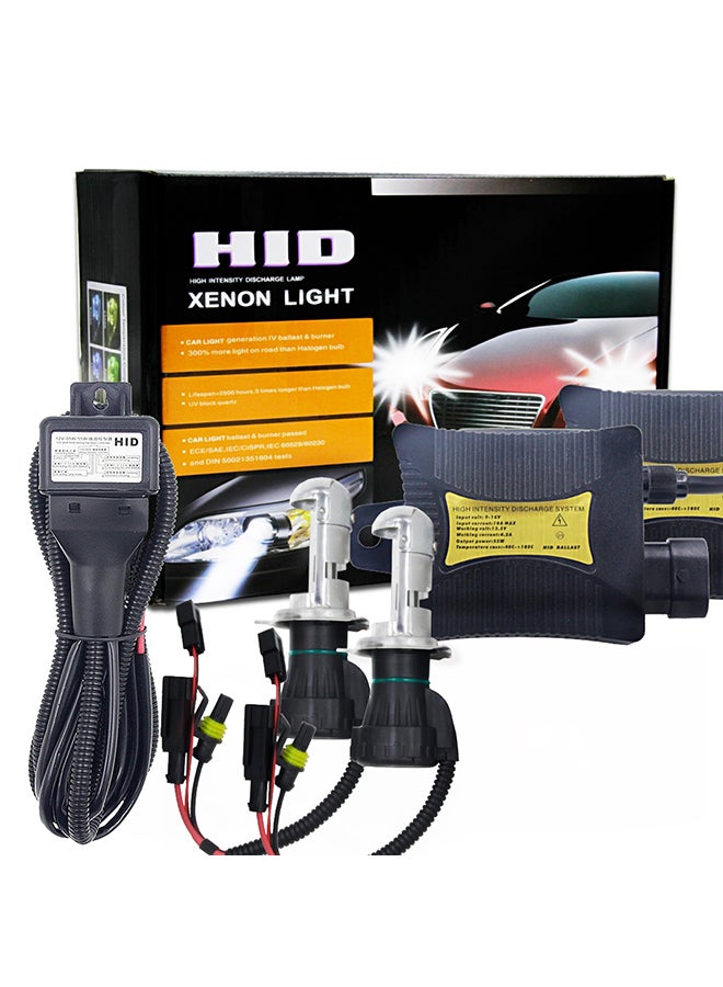 55W H4 HB2 9003 6000K 3200LM HID Xenon Light Conversion Kit With Slim Ballast High Intensity Discharge Lamp - Image 2