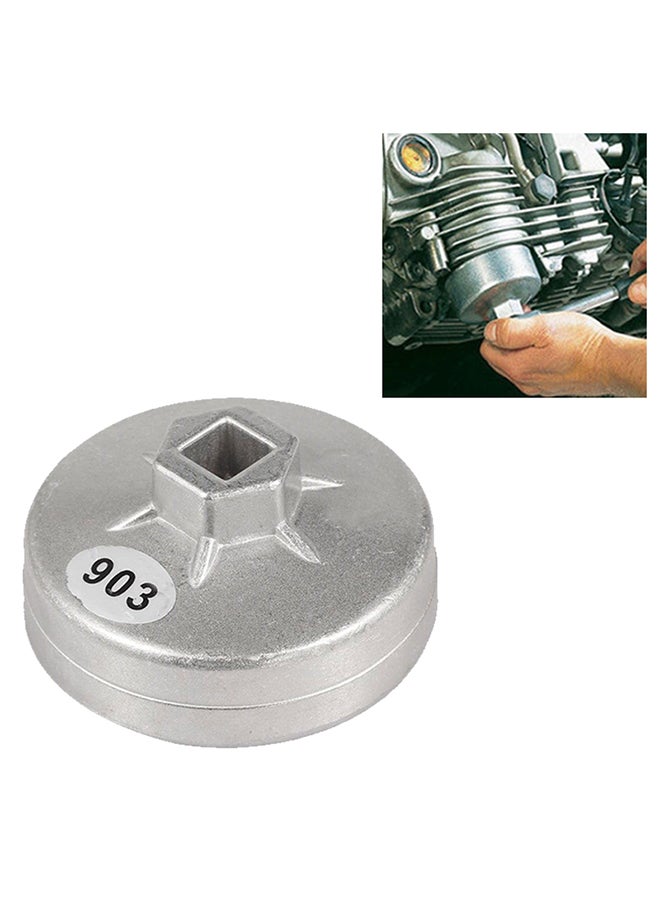 أداة إزالة فلتر الزيت على شكل رأس لمفتاح الربط بـ 14 ثلم داخلي مصنوعة من الألومنيوم - Image 2