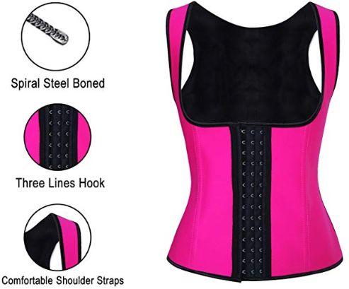 Latex Corset Body Shapewear Pink/Black - Image 3