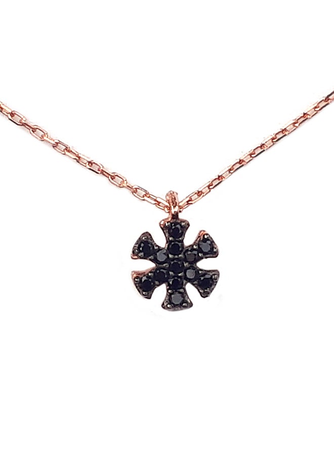 Alwan - Rose Gold Plated Silver Multiple Charms Anklet With Zircon - Image 1