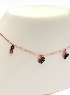 Alwan Rose Gold Plated Silver Multiple Charms Anklet With Zircon  - Image 3