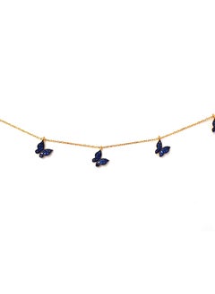 Alwan Gold Plated Silver Anklet With 5 Butterfly Zircon  - Image 2