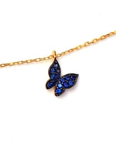 Alwan Gold Plated Silver Anklet With 5 Butterfly Zircon  - Image 3