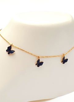 Alwan Gold Plated Silver Anklet With 5 Butterfly Zircon  - Image 4