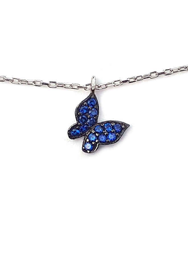 Alwan Silver Anklet With 5 Butterfly Zircon - Image 3