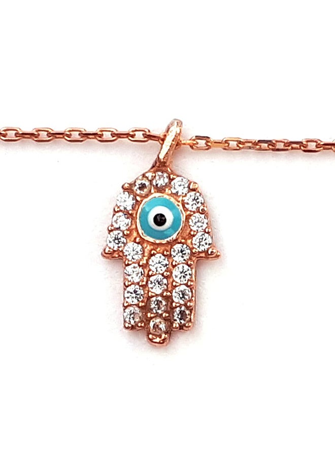 ألوان خلخال من الفضة مطلي بالذهب الوردي ومزين بحلية من الزركونيا - Image 2