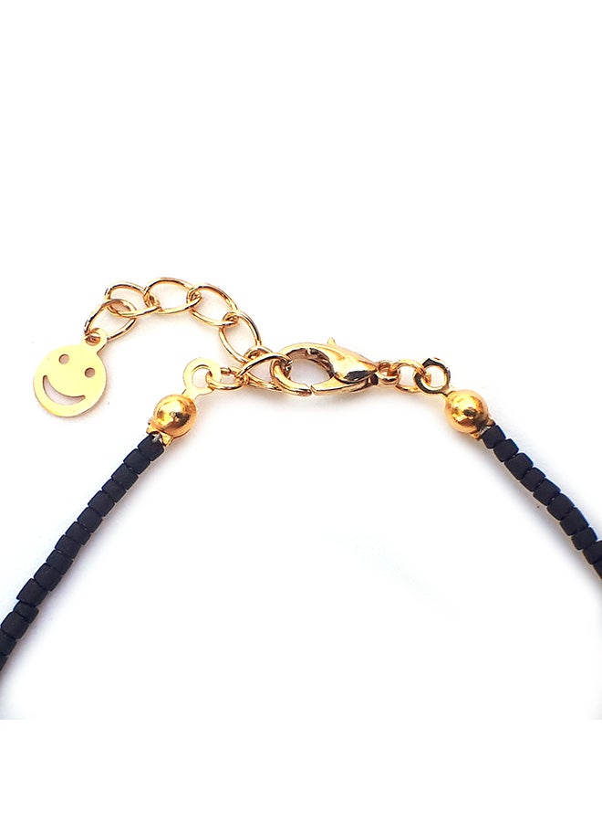 ألوان خلخال مرصع بخرز أسطواني الشكل ومزين بحلية على شكل عين - Image 3