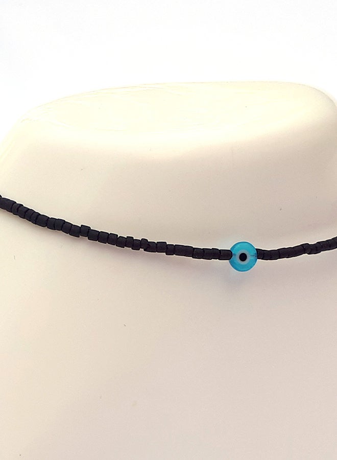 ألوان خلخال مرصع بخرز أسطواني الشكل ومزين بحلية على شكل عين - Image 4