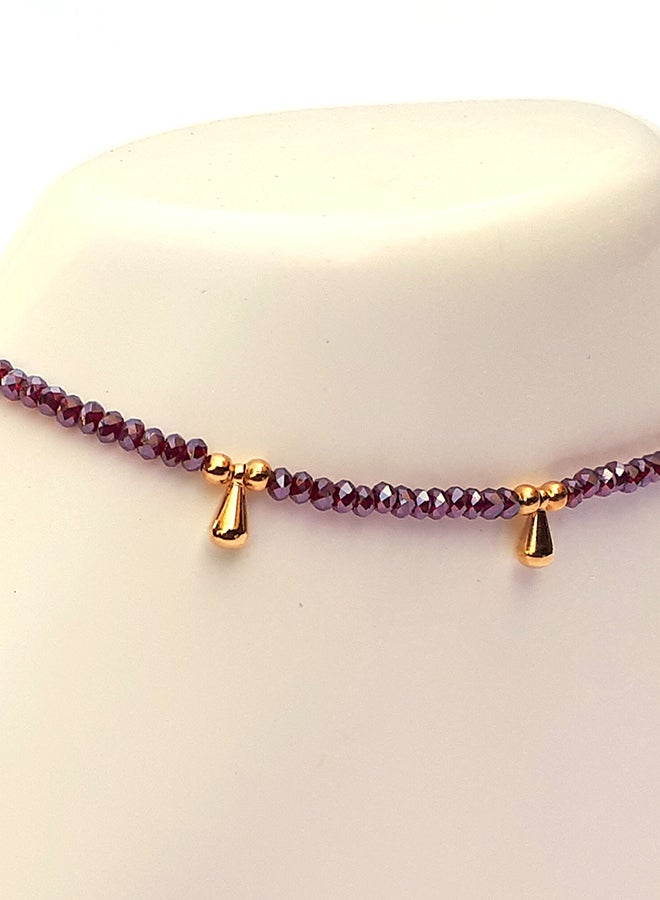 Alwan - Gold Plated Anklet With Crystal - Image 1