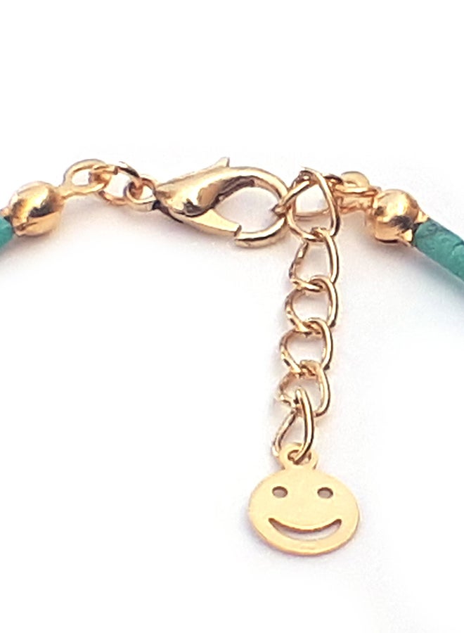 ألوان خلخال مرصع بخرز أسطواني الشكل ومزين بحلية على شكل عين - Image 3