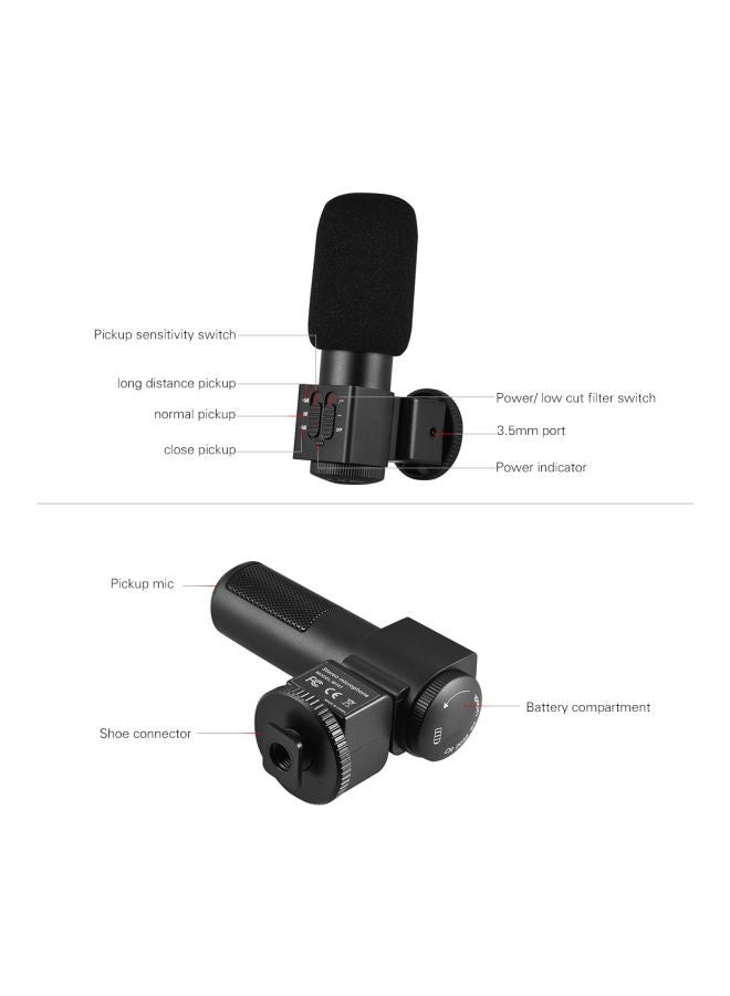 M101 Condenser Microphone For Camera LU-D4828 Black  - Image 3
