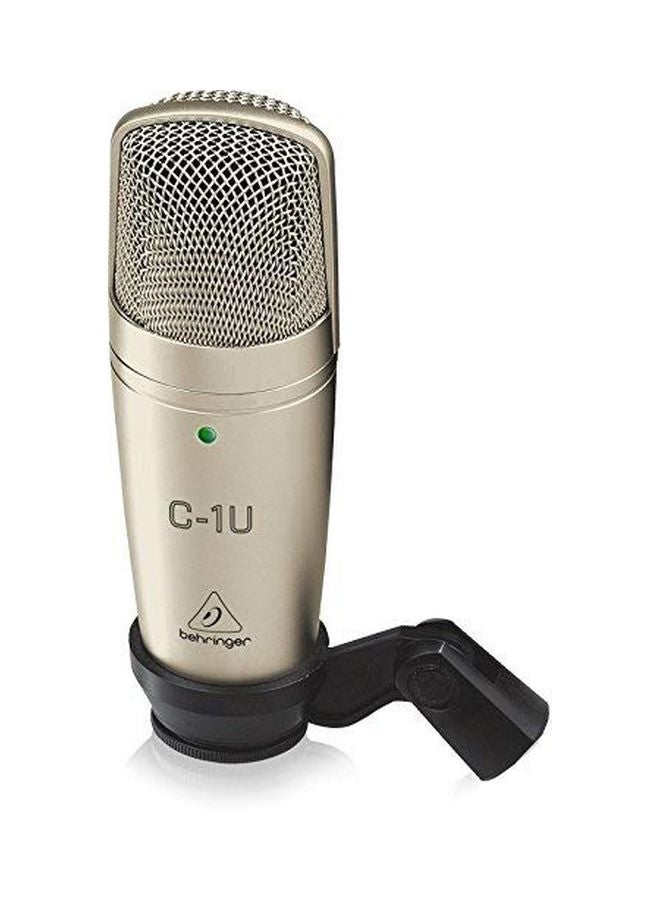 behringer - C-1U Large-Diaphragm Studio Condenser USB Microphone C-1U Silver - Image 1