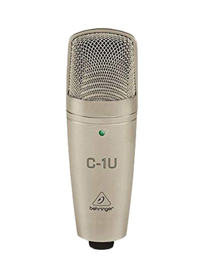 behringer - C-1U Large-Diaphragm Studio Condenser USB Microphone C-1U Silver - Image 1