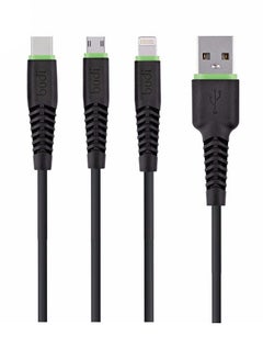 budi 3 In 1 Charger USB Cable Black  - Image 1