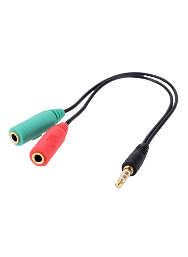 3.5Mm Male To 2 Female Earphone Stereo Audio Splitter Cable Black - Image 1