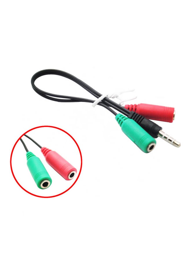 3.5Mm Male To 2 Female Earphone Stereo Audio Splitter Cable Black - Image 2