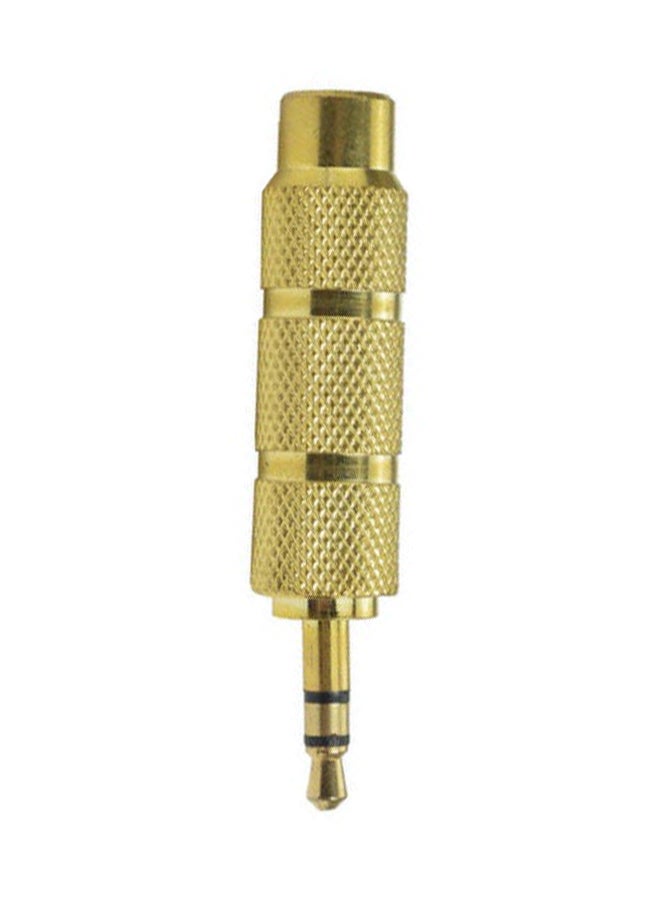 Generic - 3.5mm Male To 6.35mm Female Audio Jack Adapter Gold - Image 1