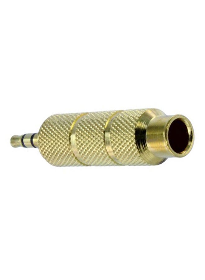 Generic - 3.5mm Male To 6.35mm Female Audio Jack Adapter Gold - Image 1