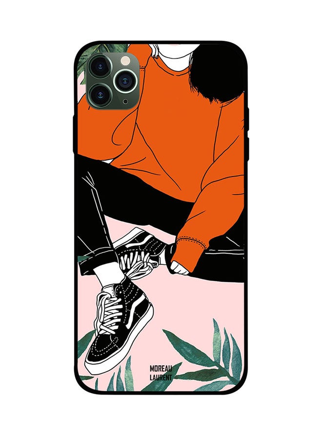 Moreau Laurent Protective Case Cover For Apple iPhone 11 Pro Max Black Shoes Orange Shirt Girl Ready for Picture
