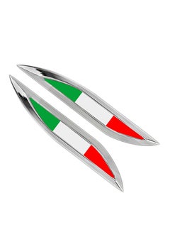 طقم ملصقات عشوائية بتصميم علم إيطاليا لتزيين السيارات، من قطعتين