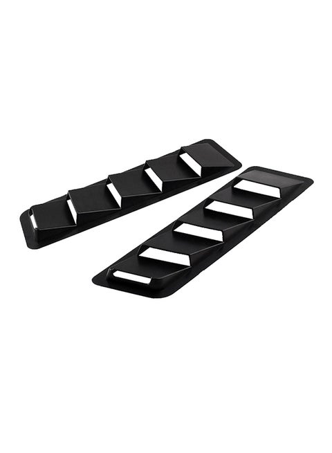 2-Piece Universal Car Air Intake Scoop Bonnet Hood Vent Louver Cooling Panel Trim Set