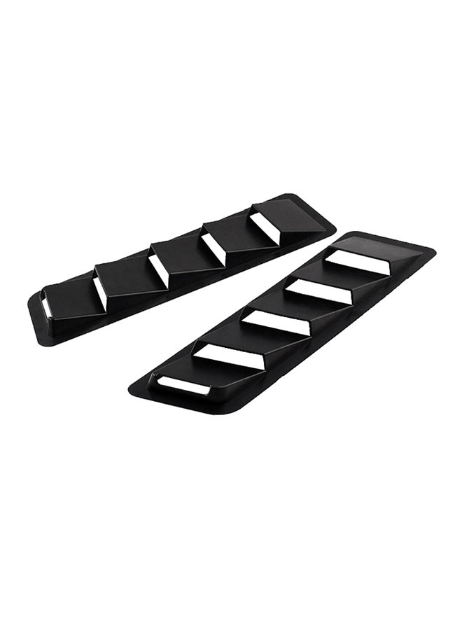 2-Piece Universal Car Air Intake Scoop Bonnet Hood Vent Louver Cooling Panel Trim Set