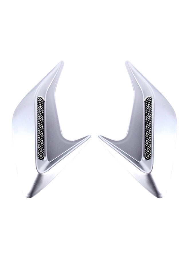 2-Piece Plastic Decorative Air Flow Intake Turbo Bonnet Hood Side Vent Grille Cover With Self-Adhesive Sticker