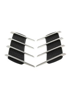 2-Piece Hood Side Shark Gill Simulation Air Flow Vent Fender Sticker For Car Decoration