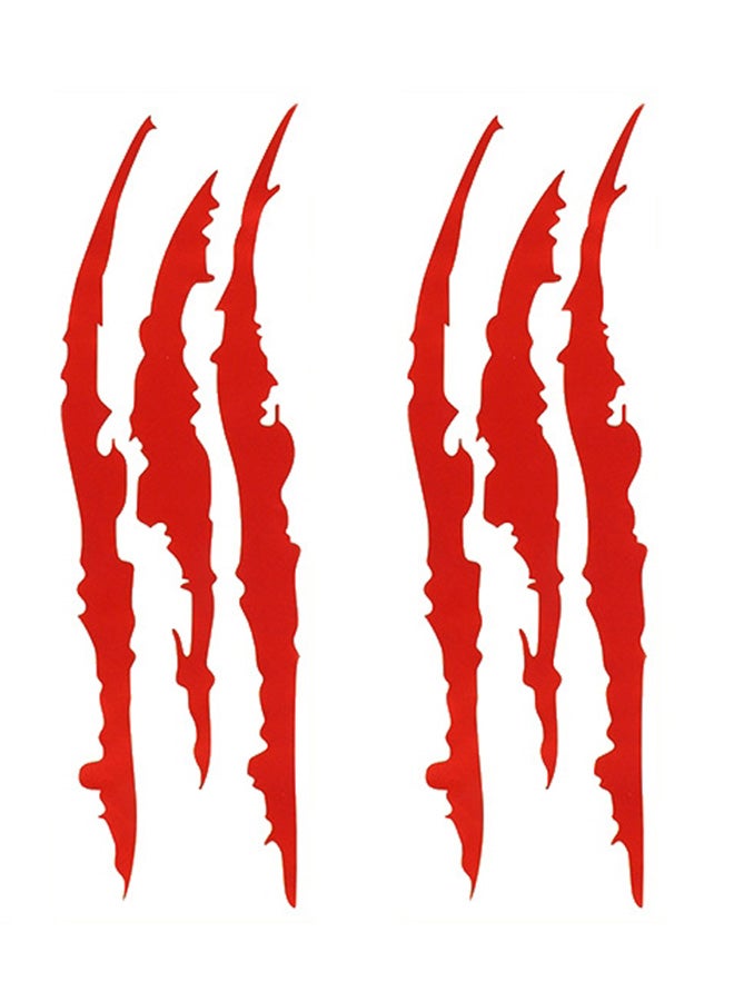 طقم ملصقات عاكسة من الفينيل بنمط خربشات مخالب لتزيين المصابيح الأمامية بالسيارة، من قطعتين