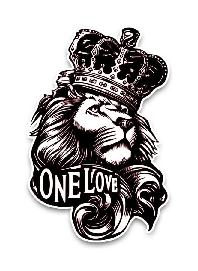 5-Piece Yjzt One Love Lion Crown Pvc Animal Car Sticker