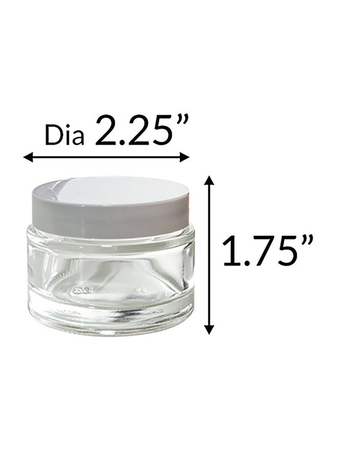 JUVITUS 12 Pack Glass Thick Wall Balm Jars With Foam Lined Smooth Lids Clear/Grey - Image 3