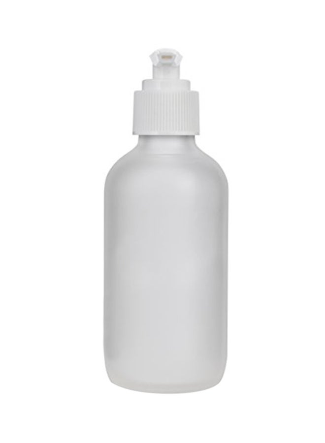 JUVITUS 6 Pack Frosted Glass Boston Round Bottle With Lotion Pump And Labels White  - Image 1