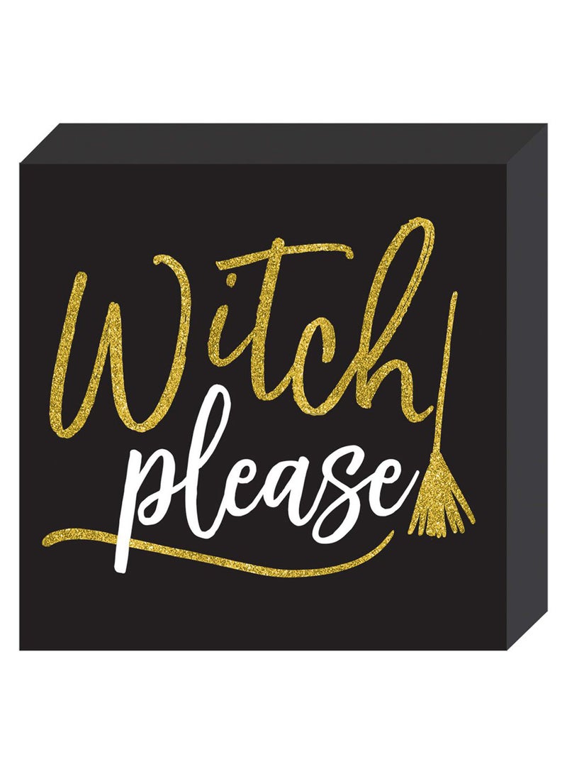 Amscan Glitter Witch Please Block Sign 242323 - Image 1