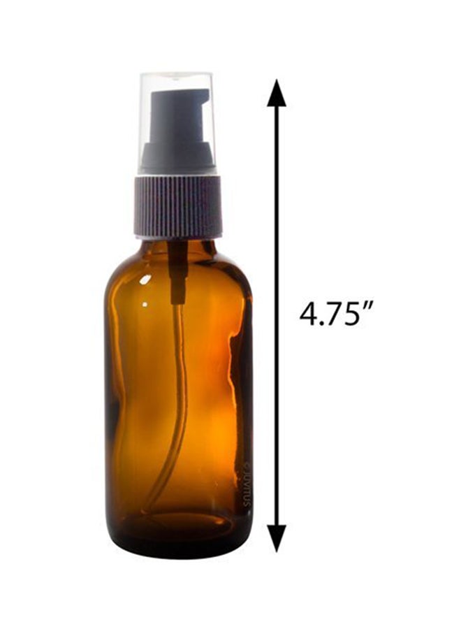 JUVITUS 6 Pack Amber Glass Boston Round Treatment Pump Bottle With Funnel And Labels Brown  - Image 2